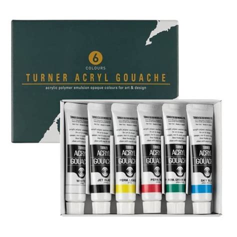 Turner Colour Acryl Gouache Basic Set Of Colors Ml Tubes Jerry