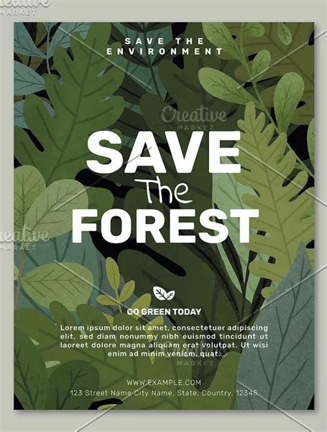 Save the forest flyer template