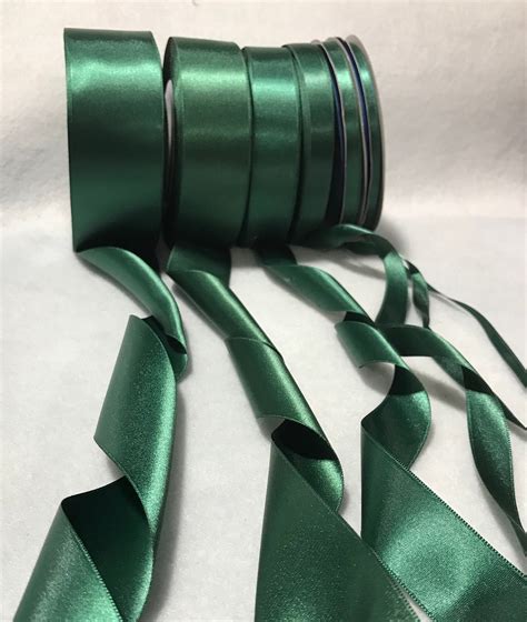 Forest Green Double Sided Satin Ribbon Made In France Etsy