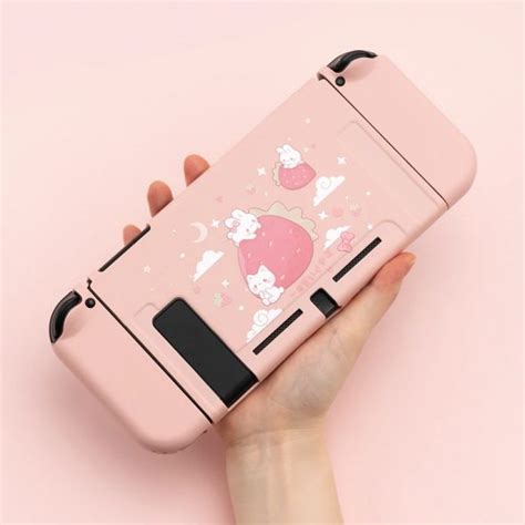 Kawaii Strawberry Bunny Nintendo Switch Case Ookawaii