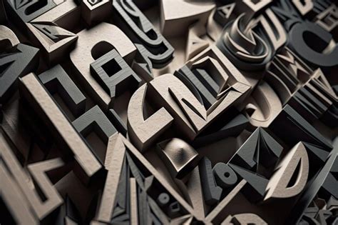 Premium AI Image | Closeup of geometric typeface with each letterform and shape visible created ...