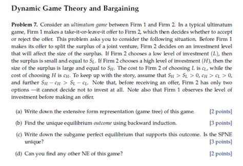 Solved Dynamic Game Theory And Bargaining Problem Chegg