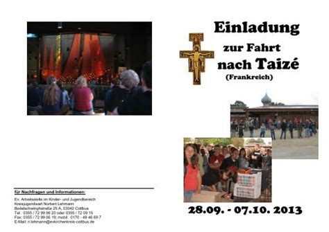 Einladung nach Taizé Evangelischer Kirchenkreis Cottbus