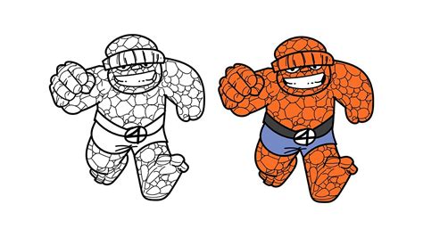 Easy How To Draw The Thing Fantastic Four Youtube