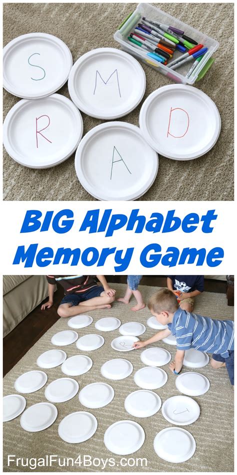 Paper Plate BIG Alphabet Memory Game - Frugal Fun For Boys and Girls