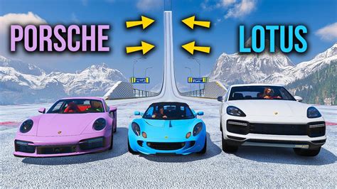 Porsche vs Lotus Ailesi Arabalar Buzlu İniş Parkurunda GTA 5 YouTube