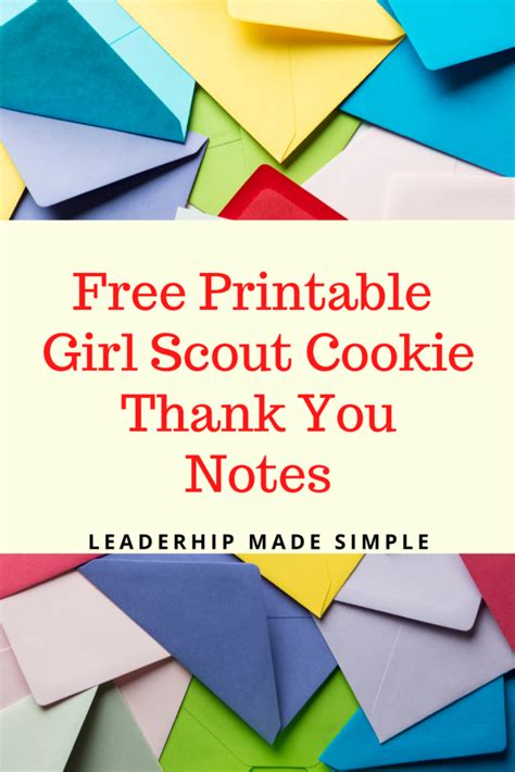 Free Printable Girl Scout Cookie Thank You Notes And More