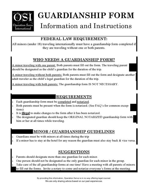 50 Free Guardianship Forms Temporary Permanent Templatelab