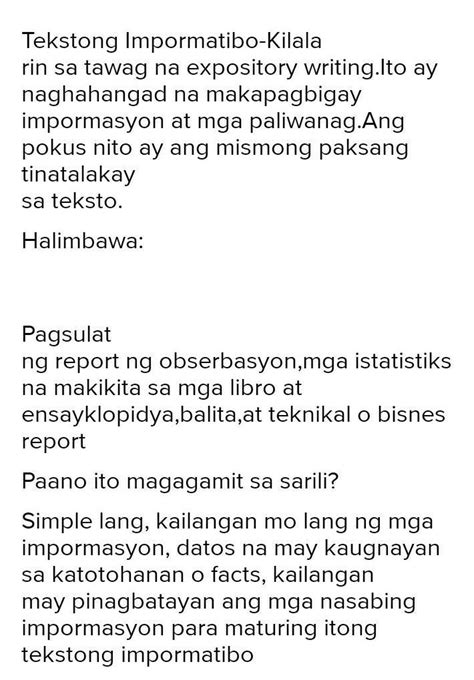 Aralin Doc Aralin Tekstong Impormatibo Para Sa Iyong Kaalaman Hot Sex