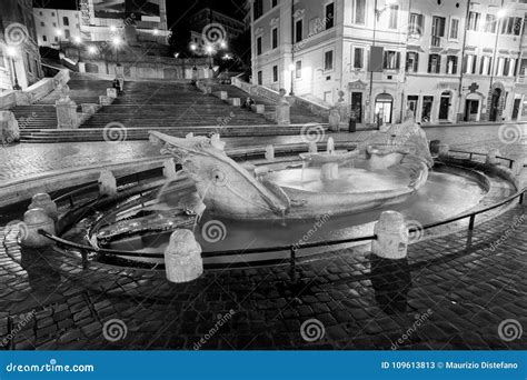 Spanish Steps at Night. Rome - Ita Stock Image - Image of night ...