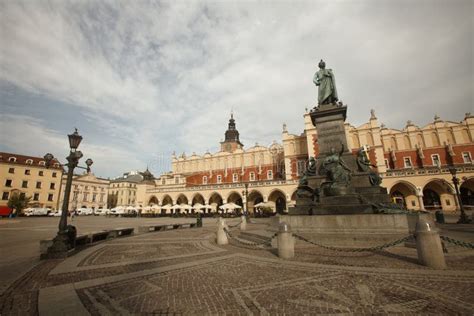 Market Square The Monument Of Adam Mickiewicz And Cloth Hall