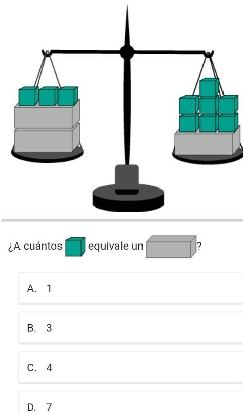 observa la siguiente balanza equilibrada a cuántos cubos equivale un