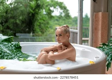 Beautiful Blonde Nude Woman Posing Bath Stock Photo 1455154706 Shutterstock