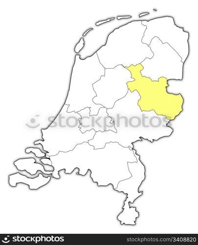 Map Of Netherlands Overijssel Highlighted Political Map Of