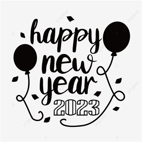 2023 New Year Font Balloon, New Year Font, 2023, New Year PNG and Vector with Transparent ...