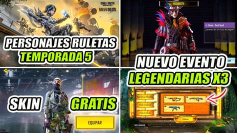 SKIN GRATIS NUEVO EVENTO LEGENDARIAS PERSONAJES DE RULETAS