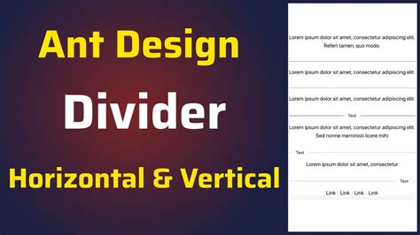 How To Use Ant Design Divider Component In ReactJS Horizontal And