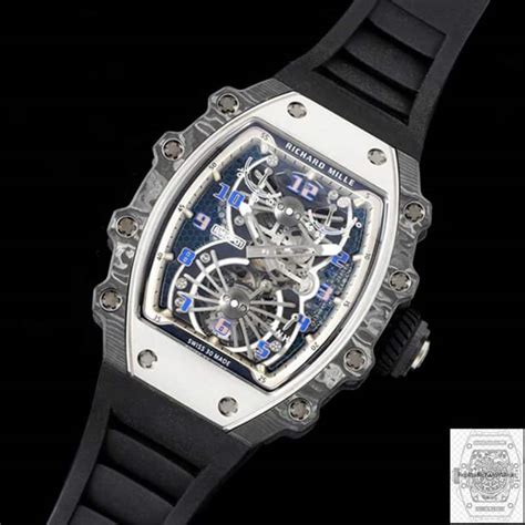 Replica RM 21 01 Tourbillon Skeleton Dial Black Strap