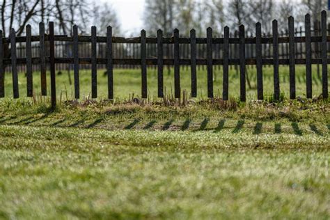 Old Wooden Fence in the Garden in Countryside Stock Photo - Image of ...