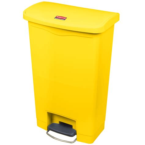 Rubbermaid 1883575 Slim Jim Resin Yellow Front Step On Trash Can 52