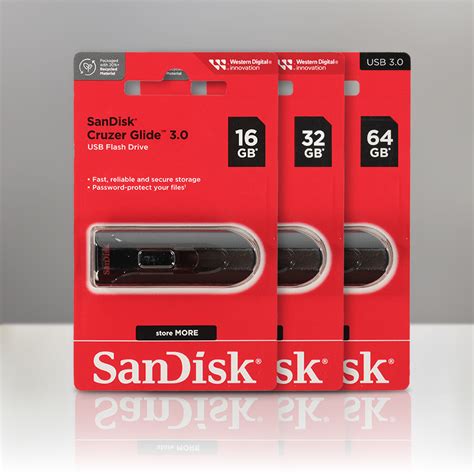 Sandisk Cruzer Glide Flashdisk Usb 30 64gb Sdcz600 Black