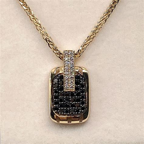 18K Black Diamond Necklace,mens Pendant,jewelry for Men,pendant for Men ...