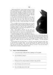 The Black Cat Edgar Allan Poe Worksheets