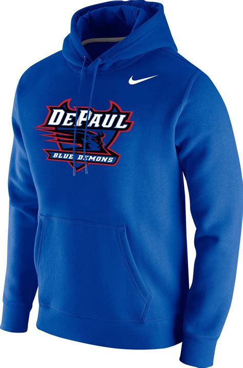 Nike Nike Mens Depaul Blue Demons Royal Blue Club Fleece Pullover Hoodie