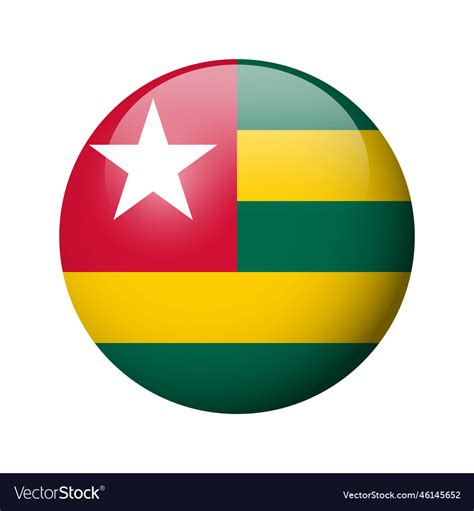 Glossy Circle Badge Flag Of Togo Royalty Free Vector Image