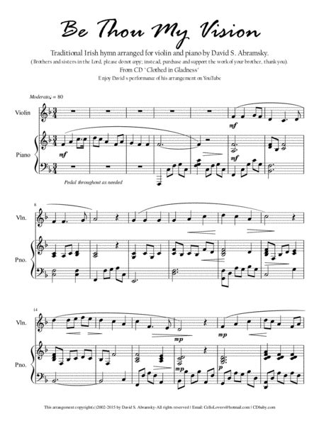 Preview Be Thou My Vision Arr For Violin And Piano By Traditional