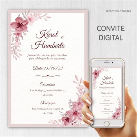 Convite Casamento Digital Simples Elo Produtos Especiais