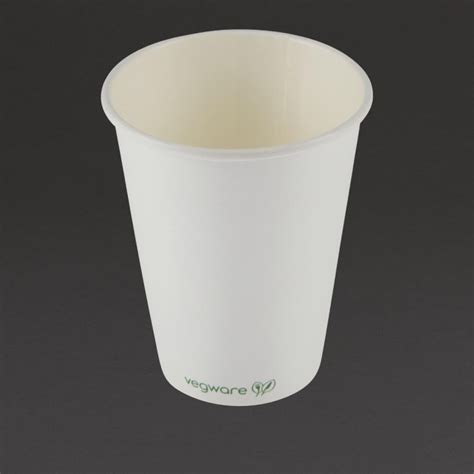 Vegware Witte Composteerbare Bekers Voor Warme Dranken 34 Cl X1000