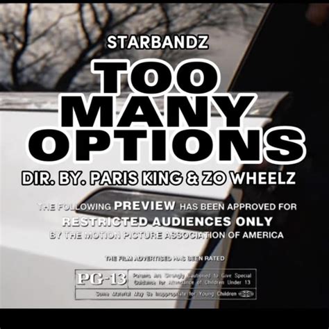 STAR BANDZ Too Many Options Lyrics Genius Lyrics