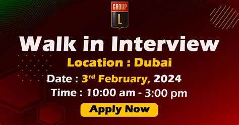 Group L Walk In Interview In Dubai Wedado