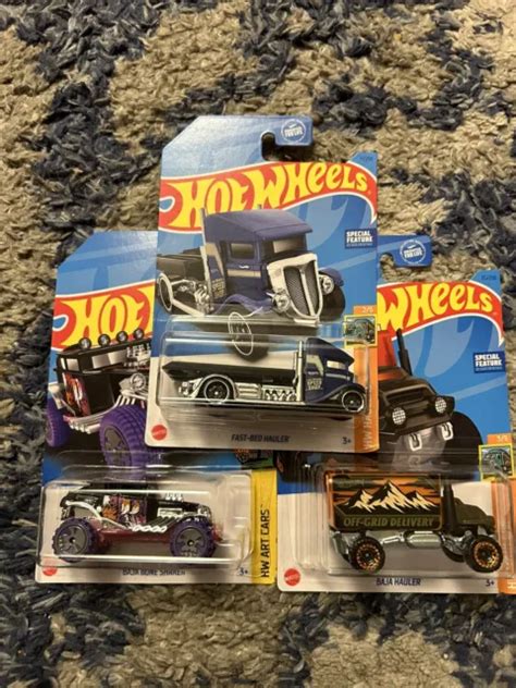 Hot Wheels Fast Bed Hauler Baja Hauler Baja Bone Shaker Lot Of