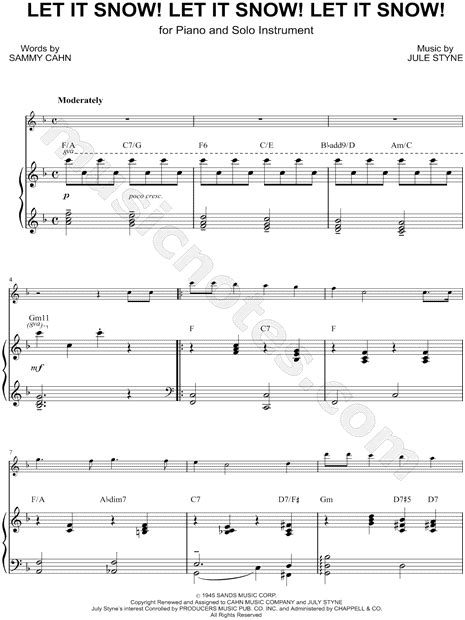 Let It Snow Let It Snow Let It Snow Bb Instrument And Piano By Jule Styne Sheet Music