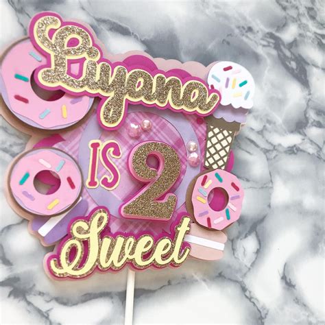 Sweet Two Cake Topper Svgtwo Sweet Donut Topper Svg Second Etsy Canada