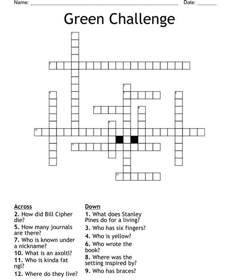 Gravity Falls Crossword Puzzle Wordmint