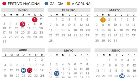 CALENDARIO LABORAL 2022 A CORUÑA Consulta los festivos estatales