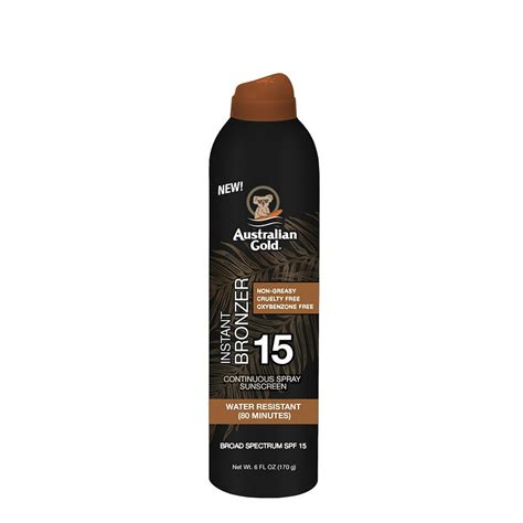 Australian Gold SPF 15 Continuous Spray Sunscreen with Instant Bronzer ...