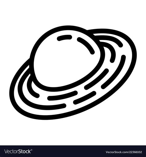 Saturn Planet Icon Outline Style Royalty Free Vector Image