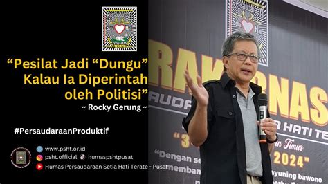 Rocky Gerung Psht Berkumpul Demi Bangsa Indonesia Youtube