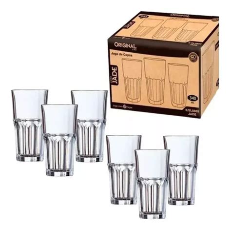 Kit 6 Copos De Vidro Para Suco Água Refrigerante 340ml MercadoLivre