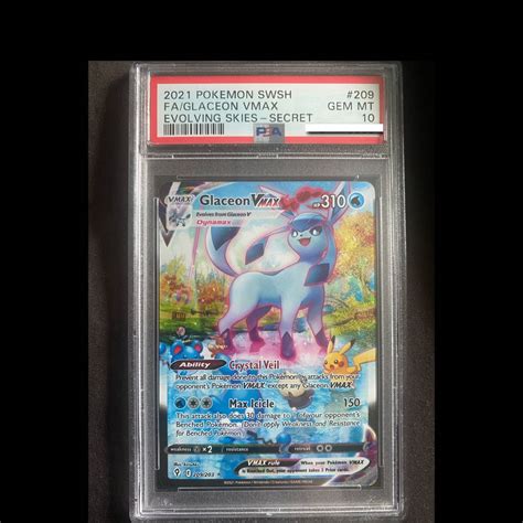 PSA 10 Glaceon Vmax Alt Art Evolving Skies 209 203 Pokemon Card TCG