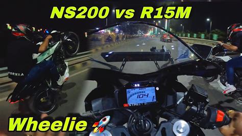 NS200 BS4 Vs R15M BAJAJ Vs YAMAHA Street Race Close Calls