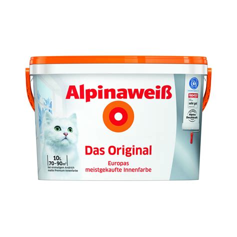 Alpina Alpinaweiß Premium-Innenfarbe 'Das Original', weiß, 10 l ǀ toom ...