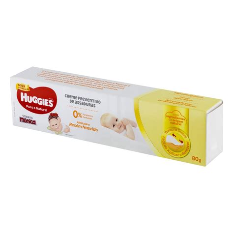 Creme Preventivo de Assaduras Huggies Puro e Natural Caixa 80g Nosso Pão