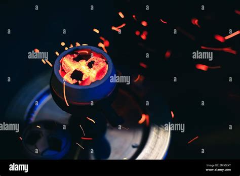 Coals In The Hookah Bowl Of Smoking Hot Red With Bold Sparks Stock Photo Alamy