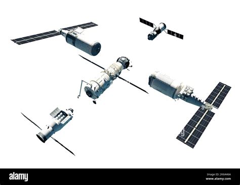 Chinese Space Station Tiangong 2022, exploded view Stock Photo - Alamy