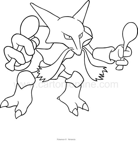 Pokemon Alakazam Coloring Pages